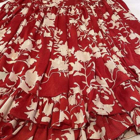 Johanna Ortiz X H&M Red Wild Roses Voluminous Satin Dress Kaftan Size XS - Picture 12 of 13